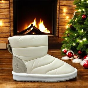 Lands’ End Women’s Puffer Ankle Winter Boots Size 6 Faux-Fur Lined NWOT